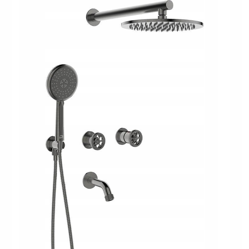 Podomítková vanová/sprchová baterie Laveo Muro grafit BAU_911P