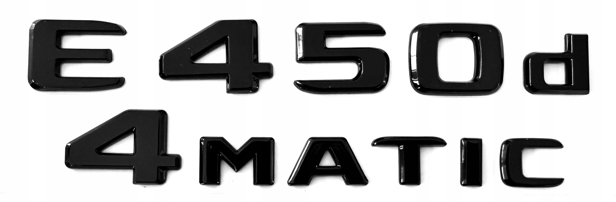 Mercedes E 450d E450d 4MATIC emblém znak logo nápis čierny