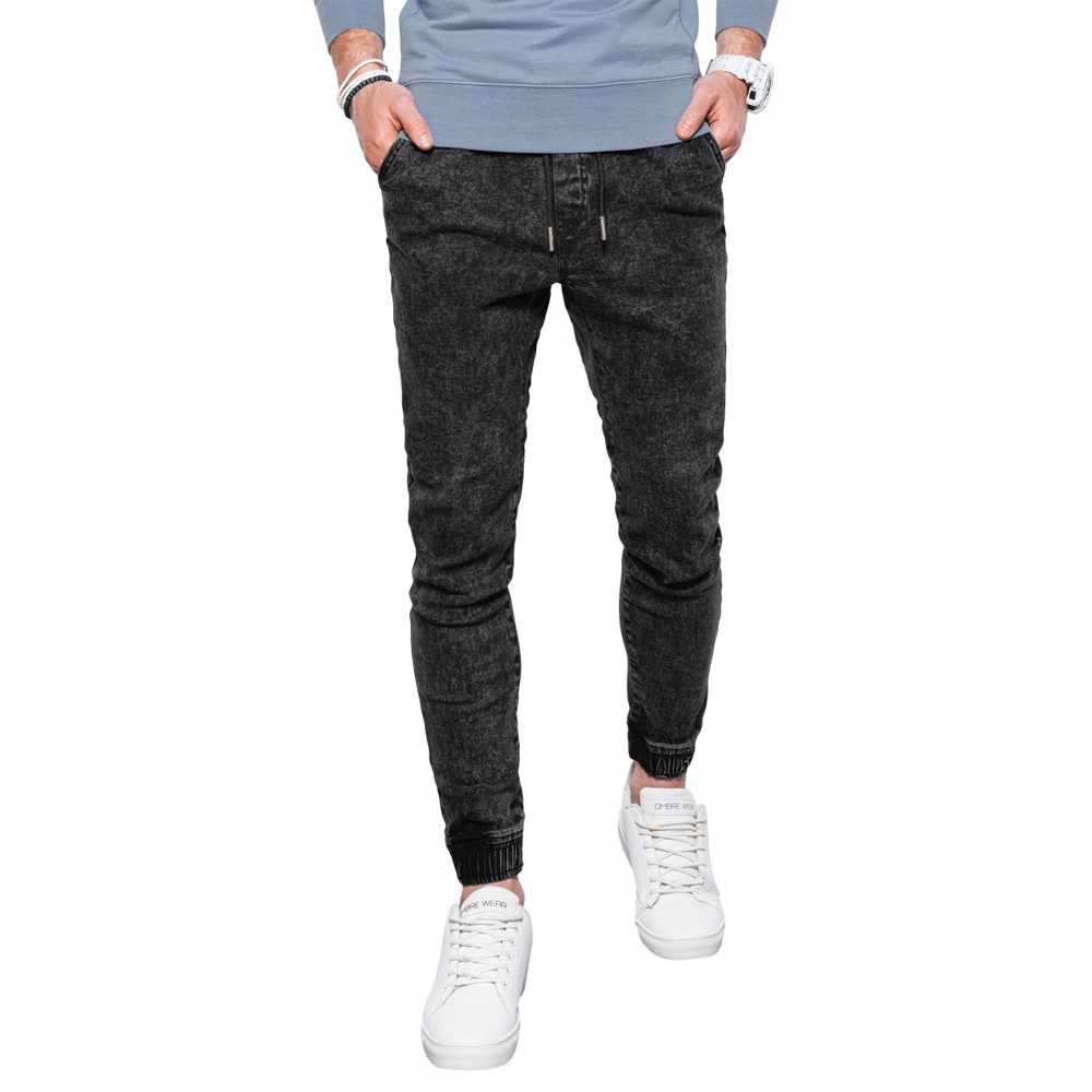 

Spodnie męskie jeansowe joggery P1027 czarne M