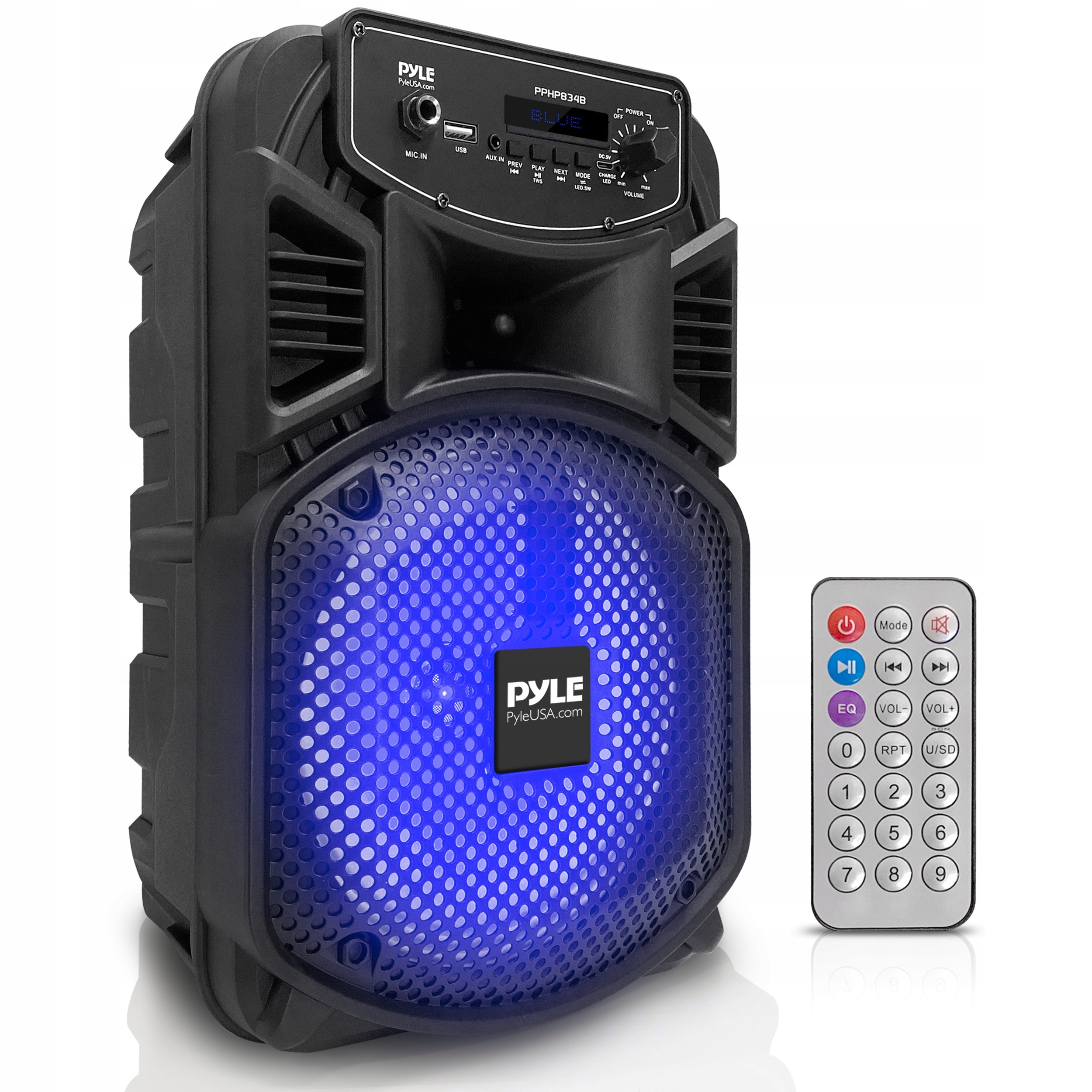 Bluetooth Přenosný Reproduktor S Dálkovým Ovládáním Led Party Box Karaoke