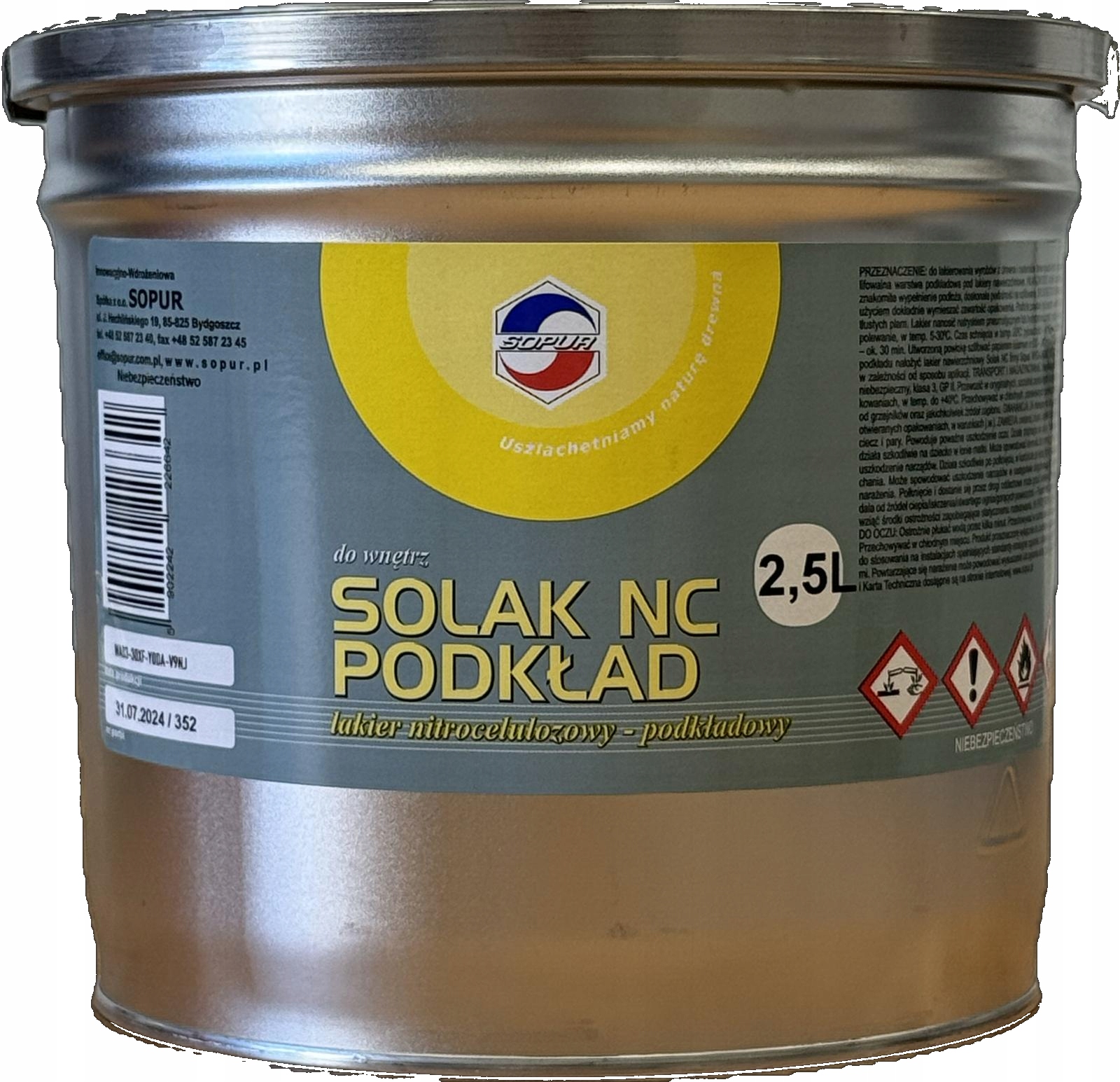 Podkład do drewna Solak Nc Podkład 2,5L bezbarwny Sopur