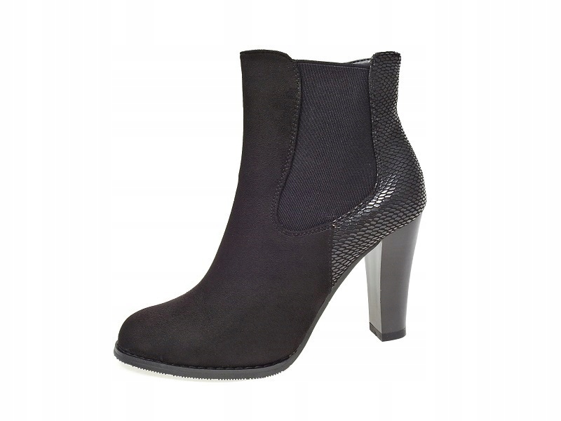 

Zamszowe Botki z Gumką KLS-60 Black r.40