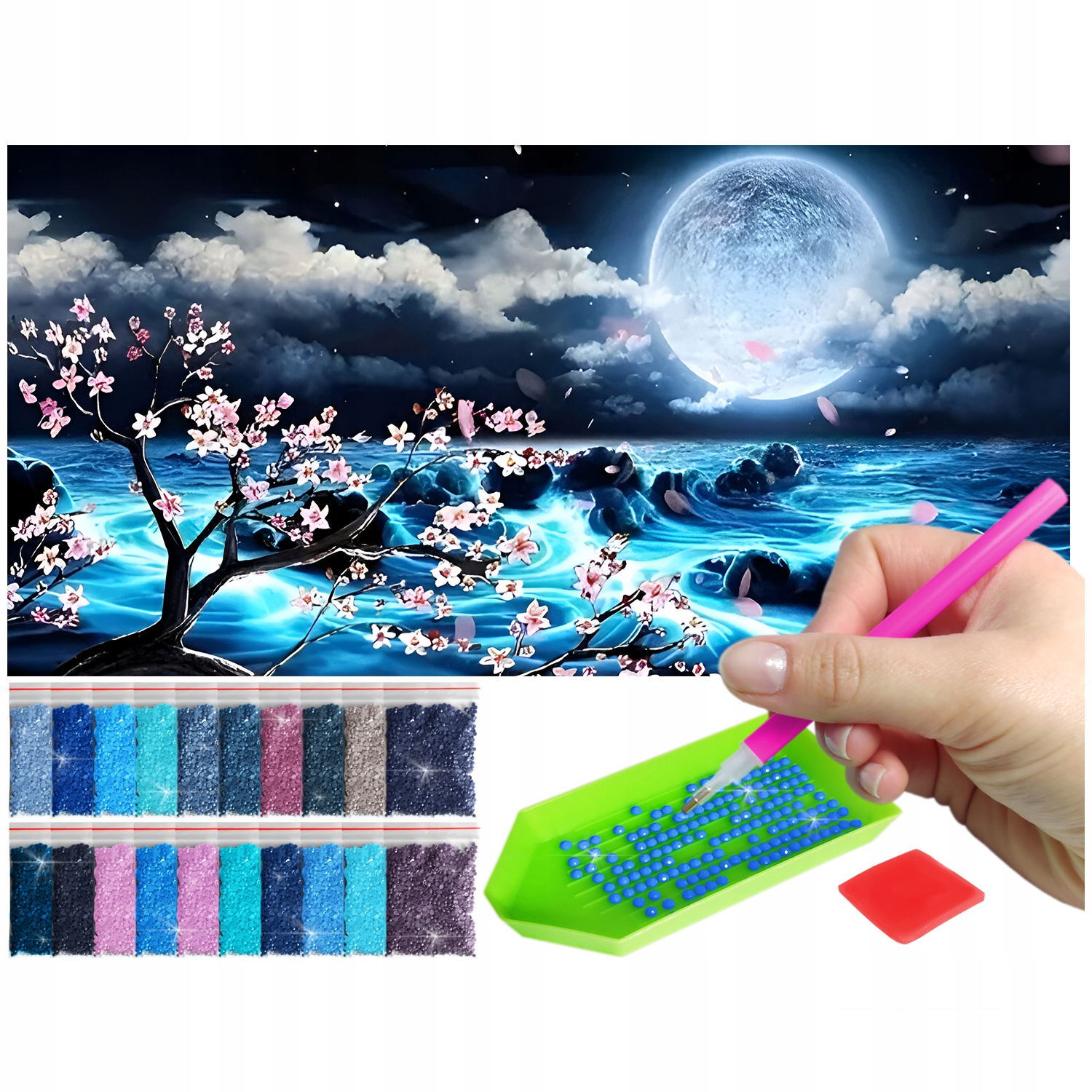 Diamantová výšivka Diamond Painting 5D B.duży 40x80cm