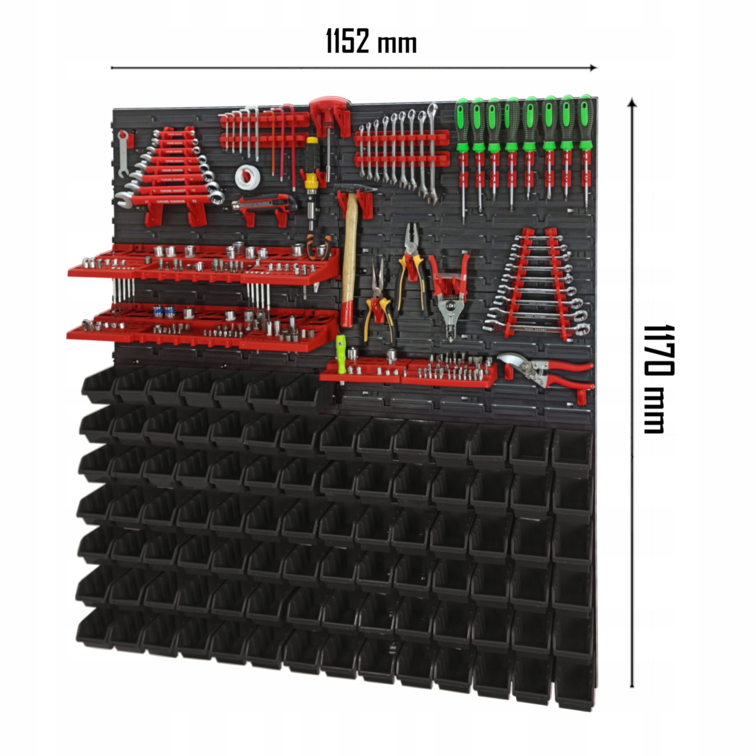 TABLICA NARZĘDZIOWA 115x117cm 91 kuwet czarnych EAN (GTIN) 5904966041877