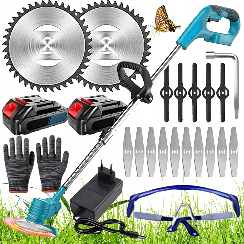 Vyžínač Na Trávy Elektrický Teleskopický Výkonný Motor 380 W S 2 Bateriemi