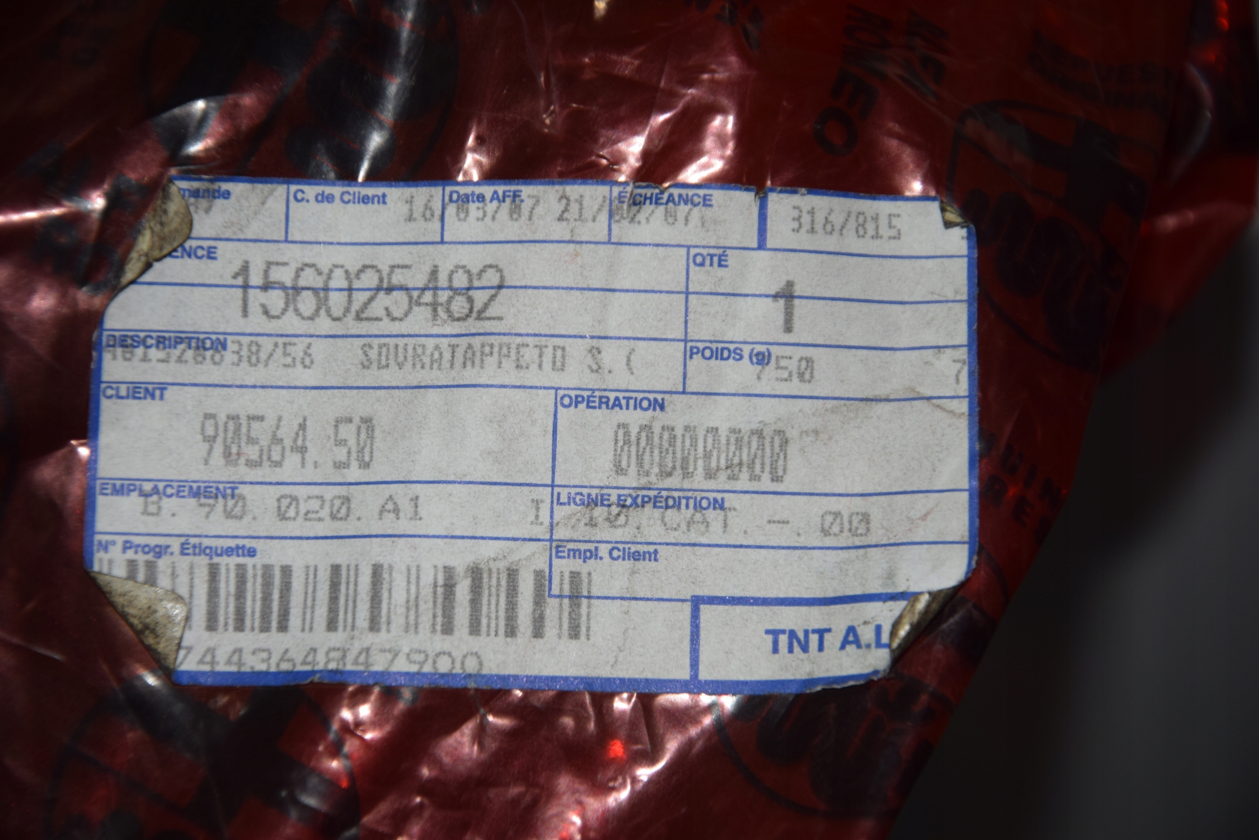 Alfa Romeo GTV / SPIDER Dywanik kierowcy ORIGINAL Kolor czarny