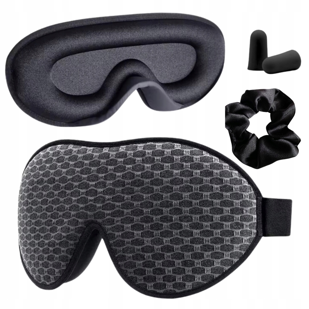 MASKA NA OCZY DO SPANIA OPASKA PODRÓŻNA 3D CAŁKOWICIE ZACIEMNIAJĄCA ŚWIATŁO Stan opakowania oryginalne