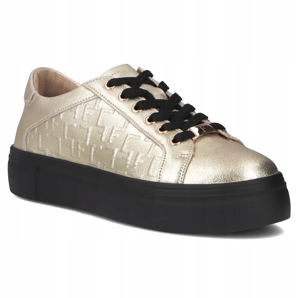 Kožené polobotky na platformě Filippo DP6850/25 Go vel.36 Zlaté