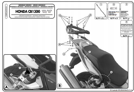Kappa Rošt Centrálneho Kufra Honda Cb 1300/S (03-09) Bez Dosky