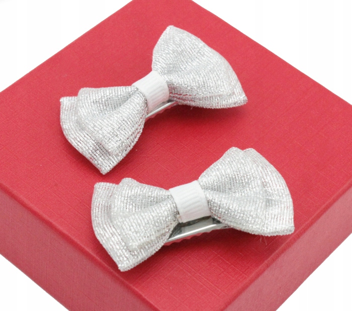 

Klamerki Do Włosów Srebrne Kokardki 2 szt