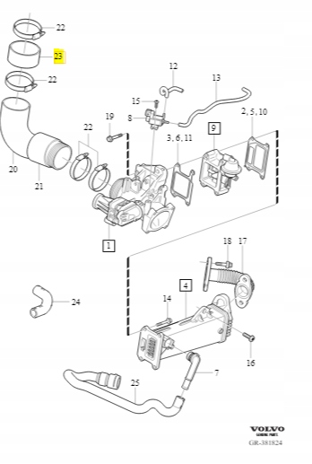 Кабель интеркулера Volvo 30677765