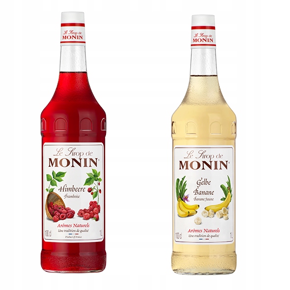 Tropikalna Wiosna Zestaw Monin Banan & Malina 2x1L 2000ml Szkło Przepisy