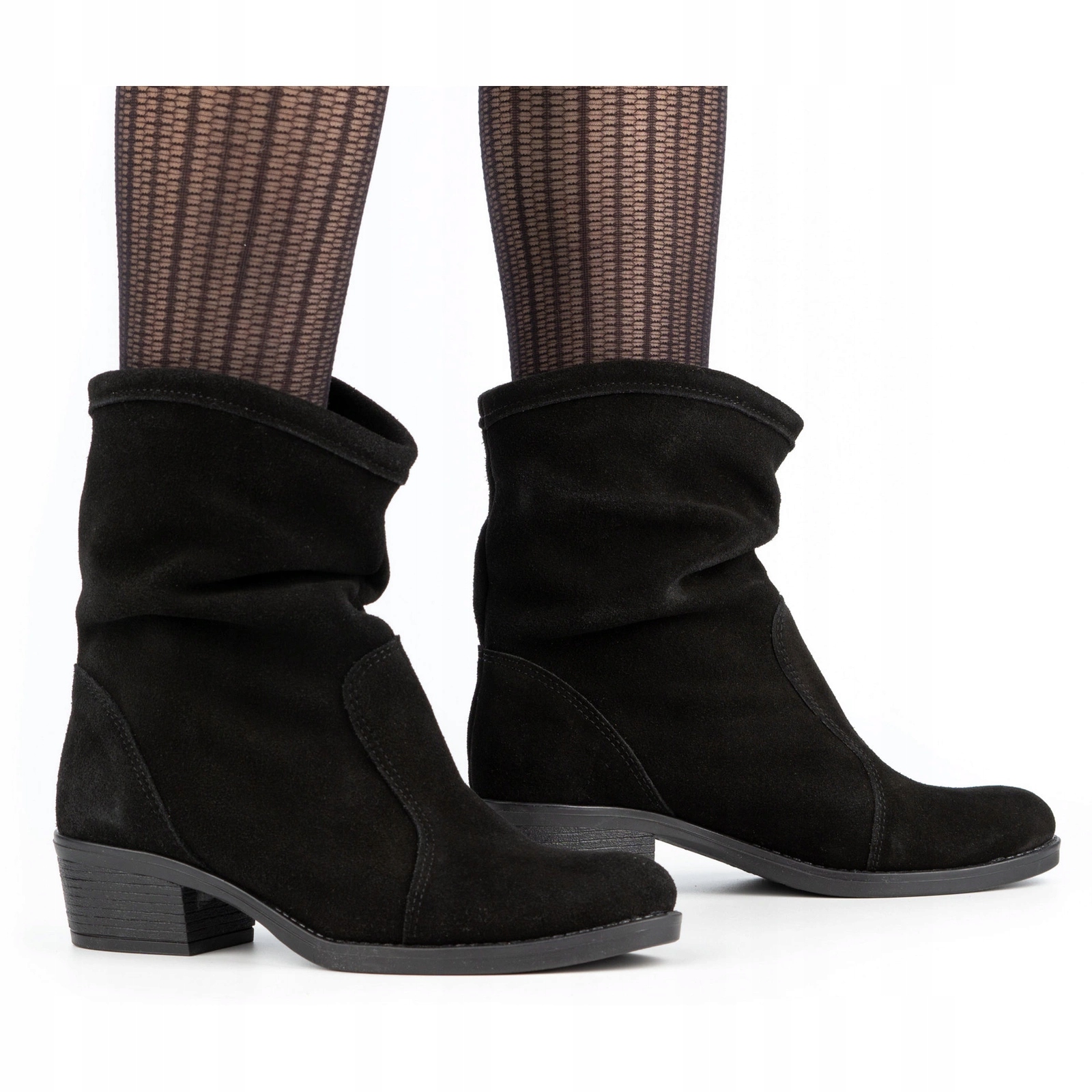 Dámské kotníkové boty na jaro a podzim na nízkém podpatku Mona černé 37