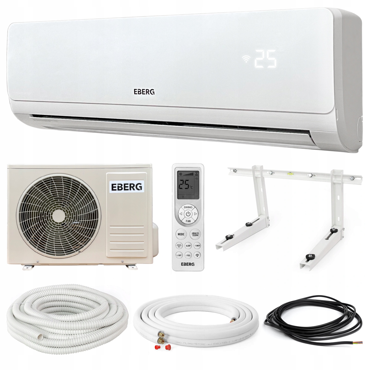 Klimatyzator ścienny zestaw EBERG AORI 3,5kW Wi-Fi (Klimatyzator split  Wi-Fi pompa ciepła) • Cena, Opinie 11247530452 • Allegro.pl