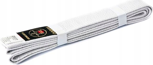 PAS KIMONA BUSHINDO BIAŁY KARATE JUDO 220 cm