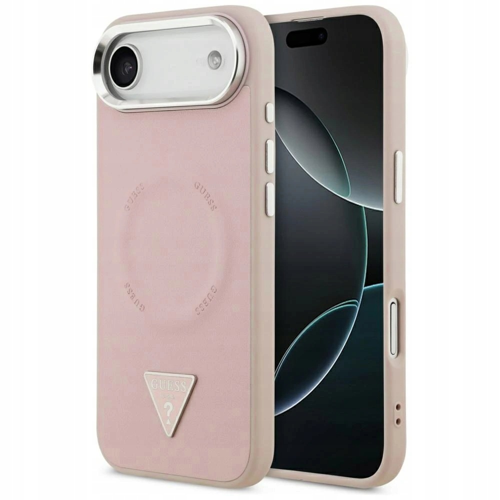 Guess Hardcase Triangle Logo MagSafe etui do iPhone 17 Air różowe
