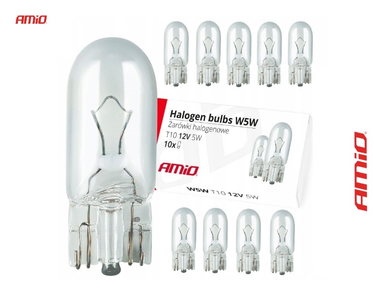 

Żarówki Szklana W5W T10 5W W2.1x9.5d 12V 10 Szt.