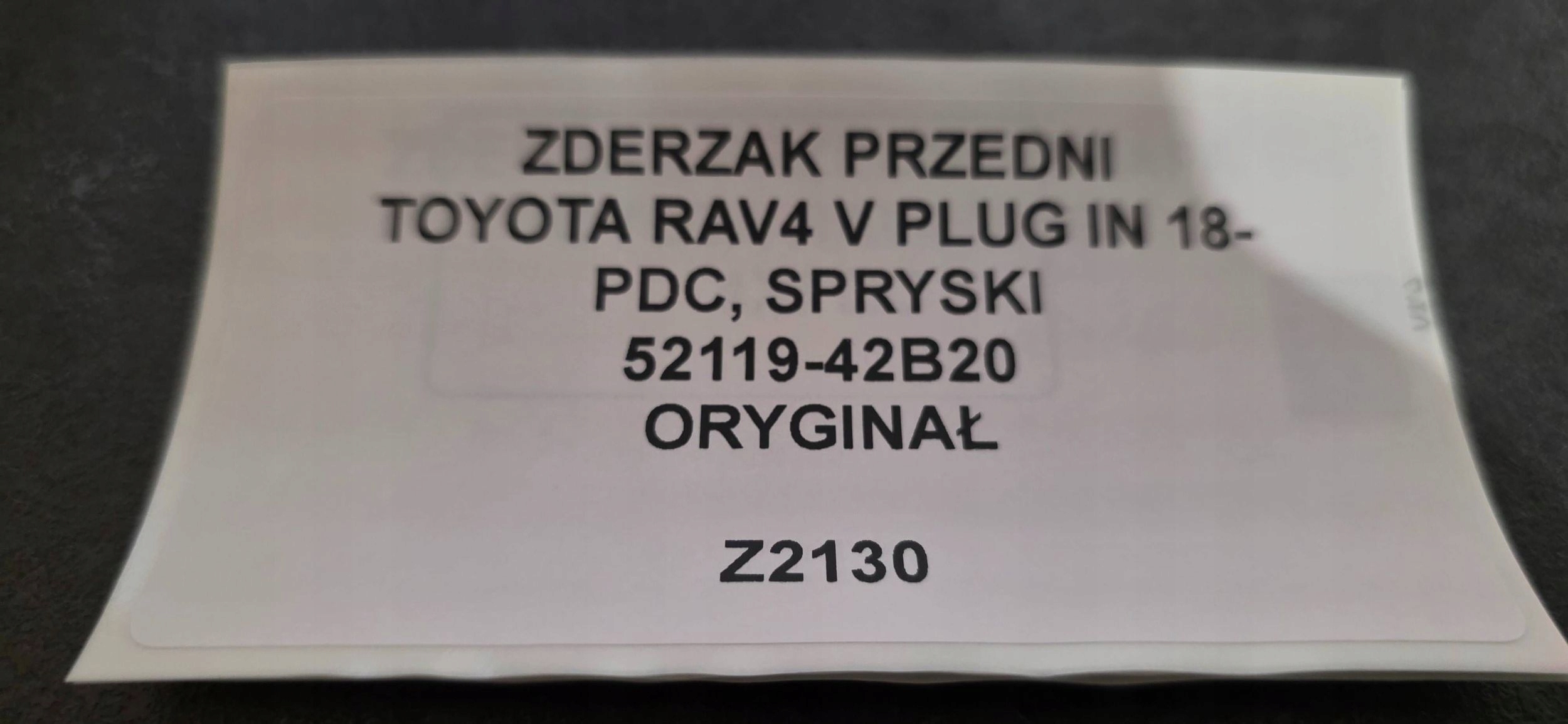 front bumper TOYOTA RAV4 V spoiler IN 18- PDC washers original 52119-42B20