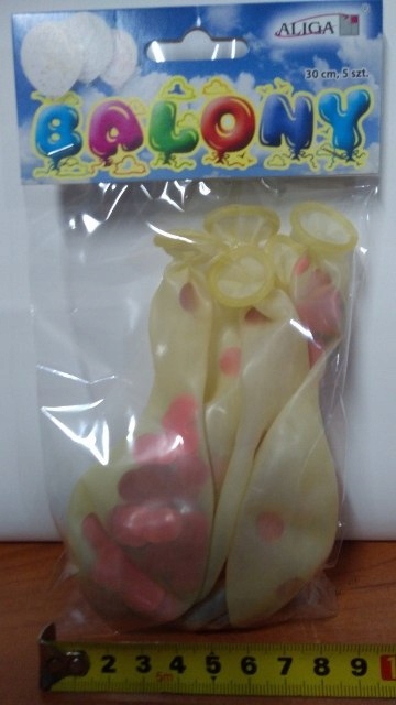 balony przezroczyste 5szt. z czerwonym konfetti 30cm | BNK-8612 — 6