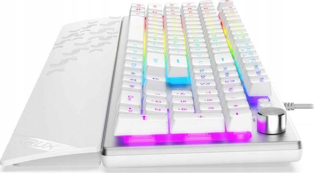 Klawiatura membranowa Krux Frost Silver-White Rgb