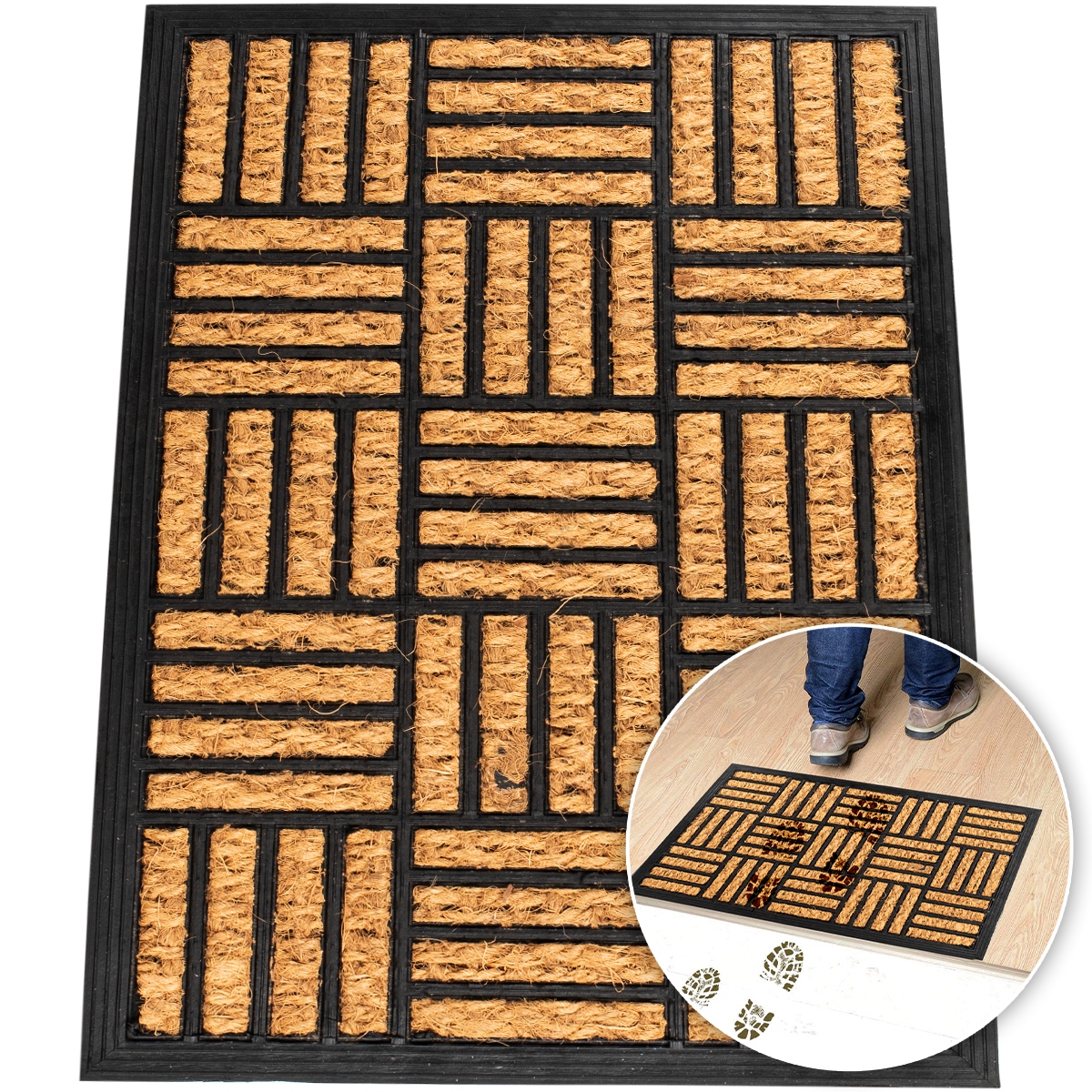 

Wycieraczka Wejścowa do Butów Kokos Guma 40X60CM