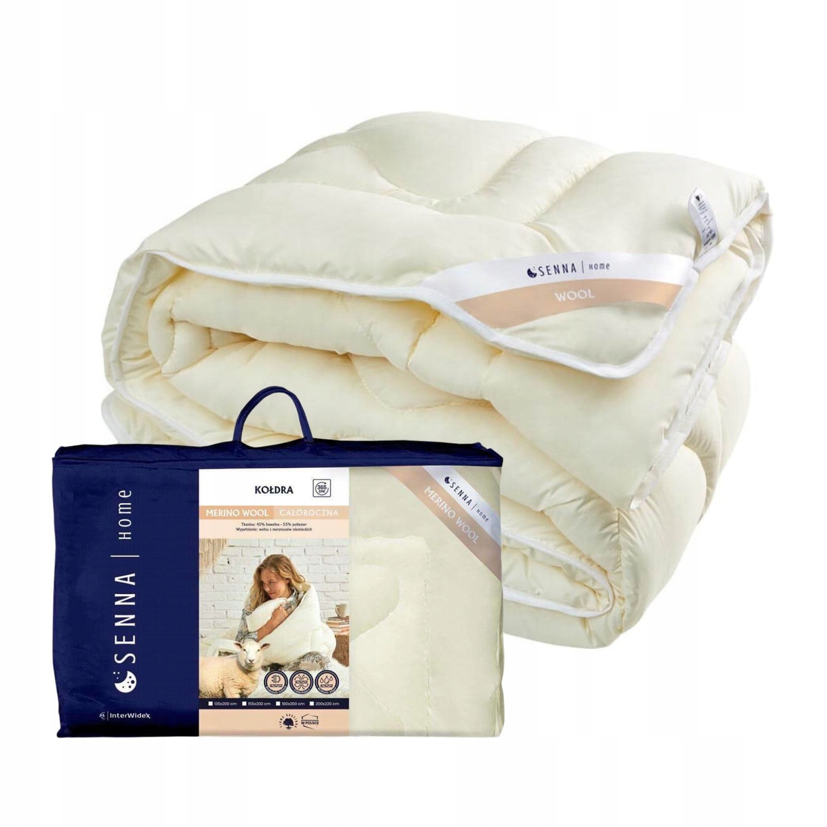Prikrývka 135x200 Merino Wool Vlna z merino Krém