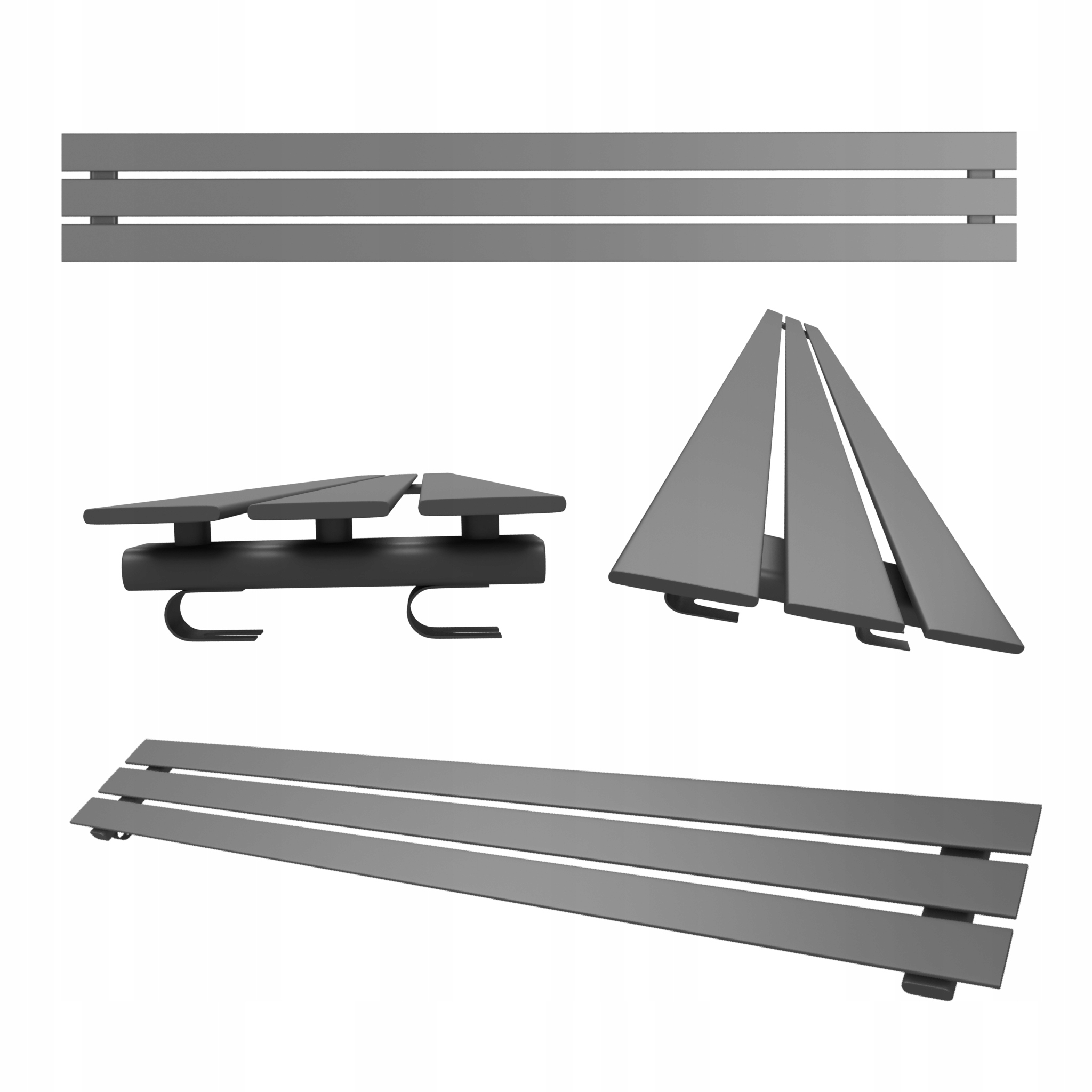 Pokojový radiátor úrovně Belloslim 22x120 antracit