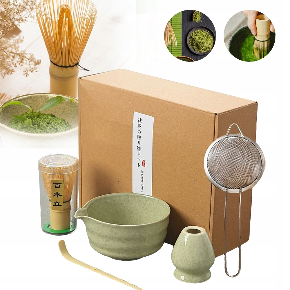 Levně Sada Na Přípravu Čaje, Metla Matcha, Odměrka, Držák Na Šlehací Metlu