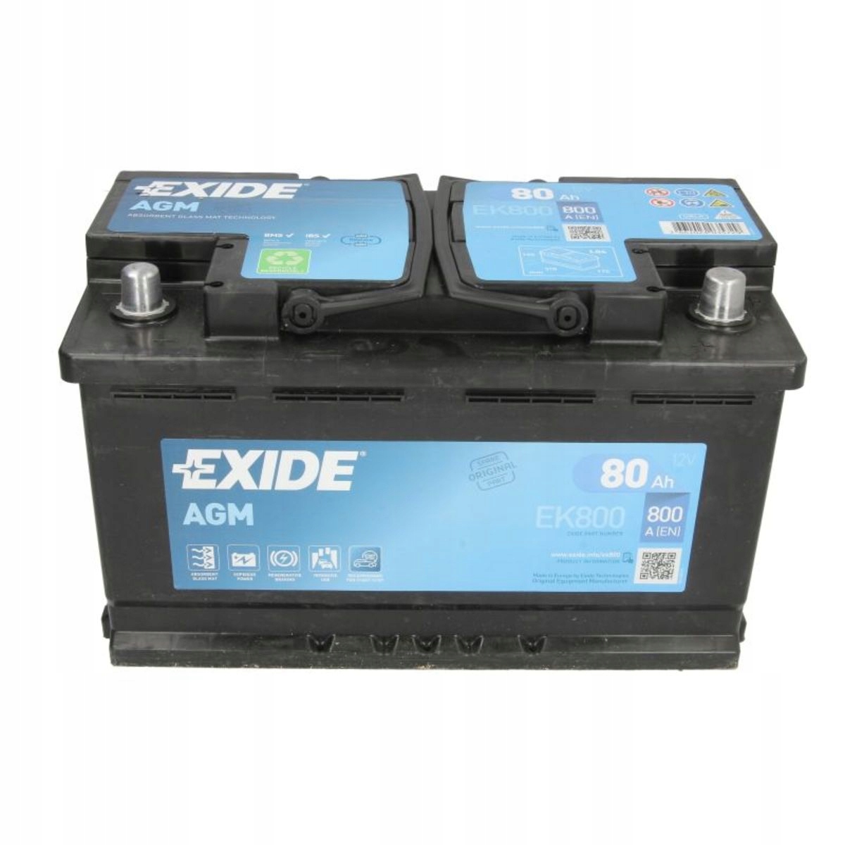 Akumulator EXIDE START&STOP AGM 80Ah 800A P+ EK800 za 812,38 zł z