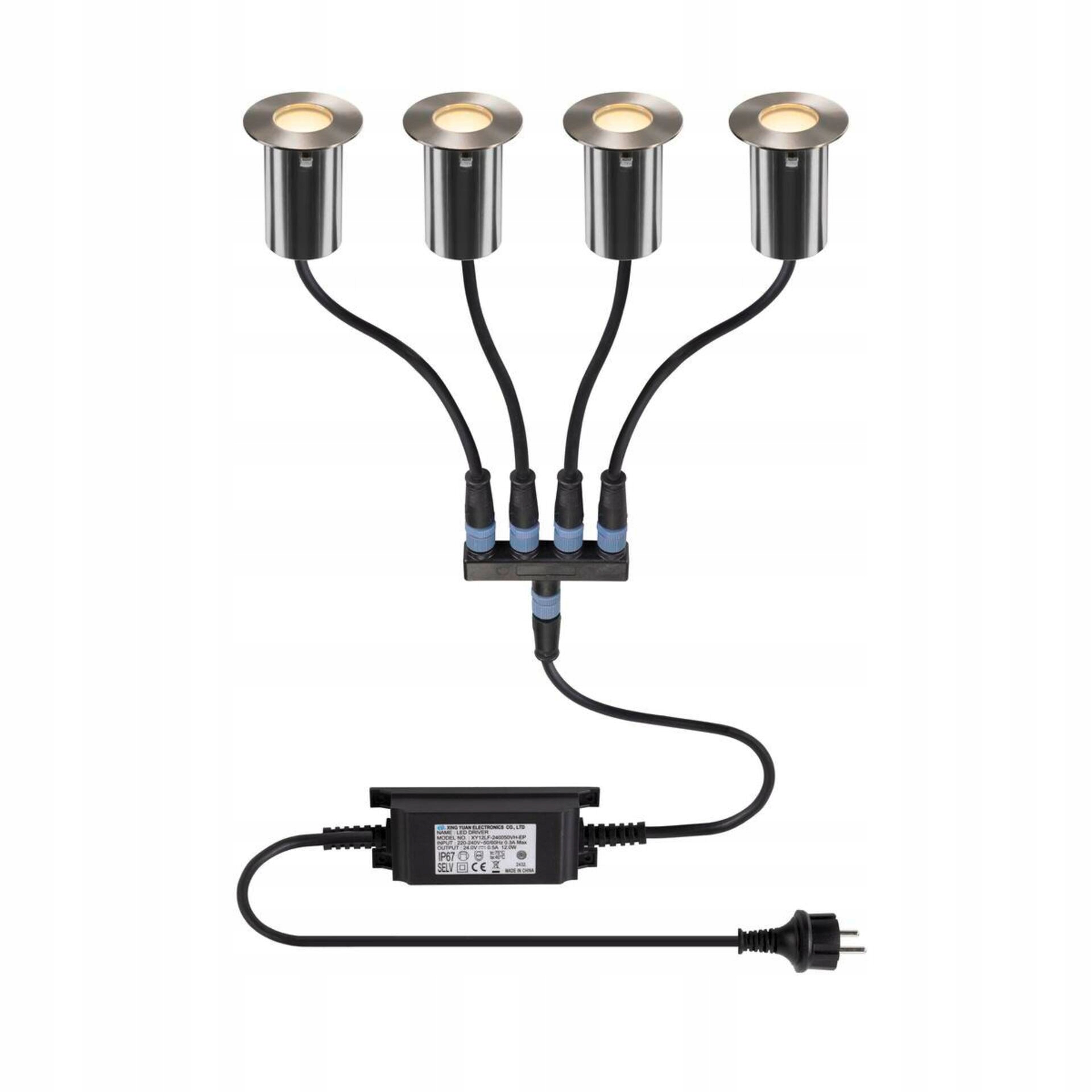 Sada zapustených Led svietidiel Slv Trail-lite 60 4x25lm IP67 3000K nerez