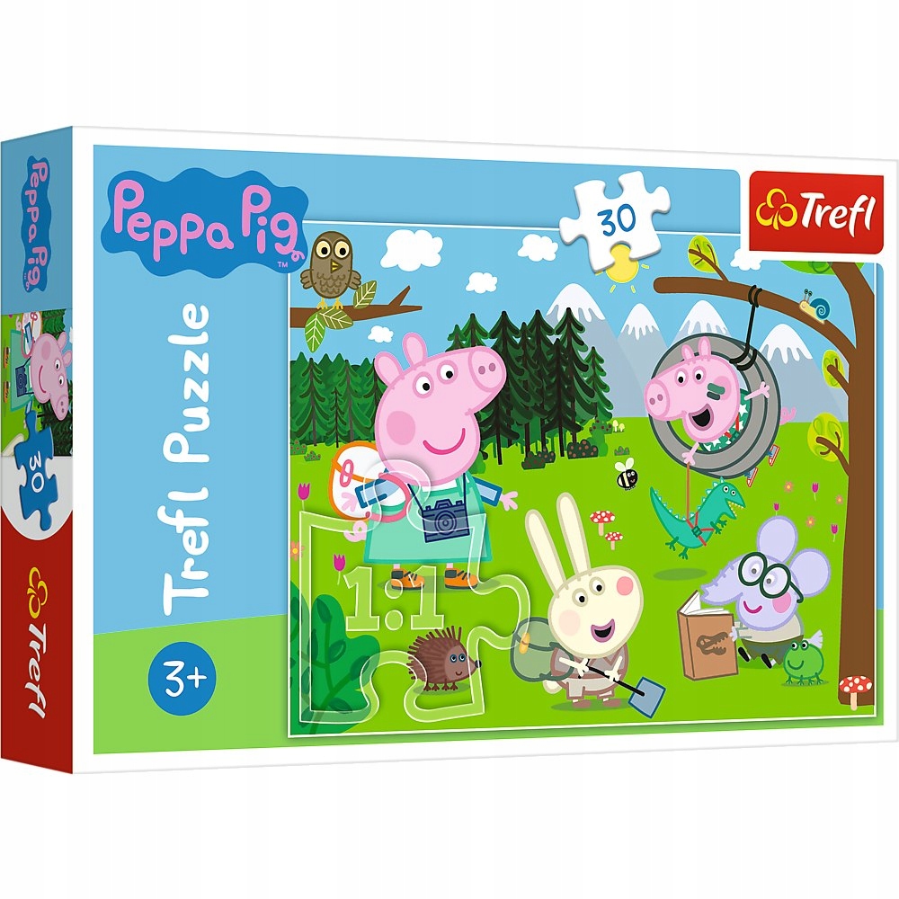 Puzzle Świnka Peppa Pepa 30 elementów 18245 Trefl Leśna wyprawa
