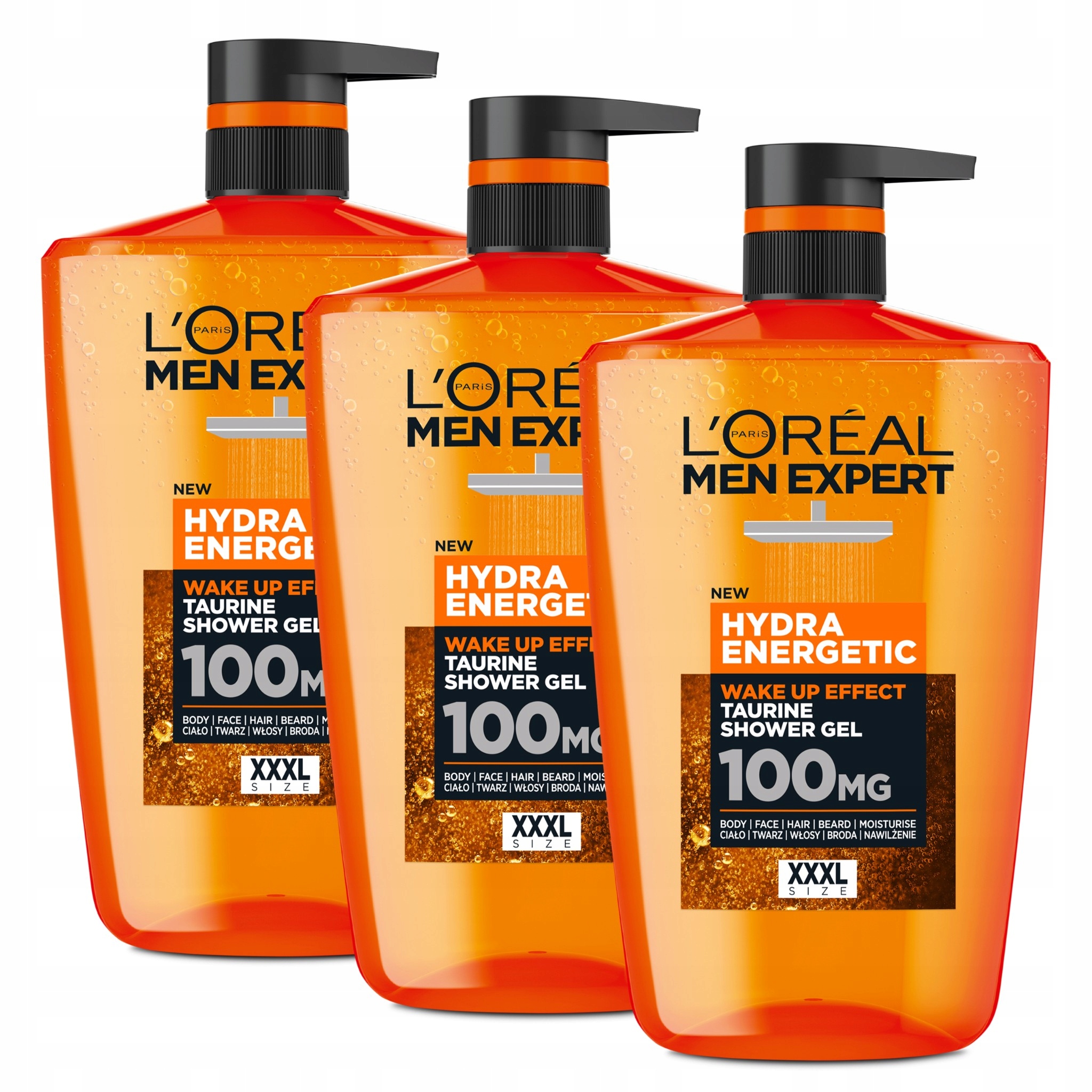 Zestaw L'Oréal Men Expert Hydra Energetic Żel pod Prysznic z Tauryną 3x 1L