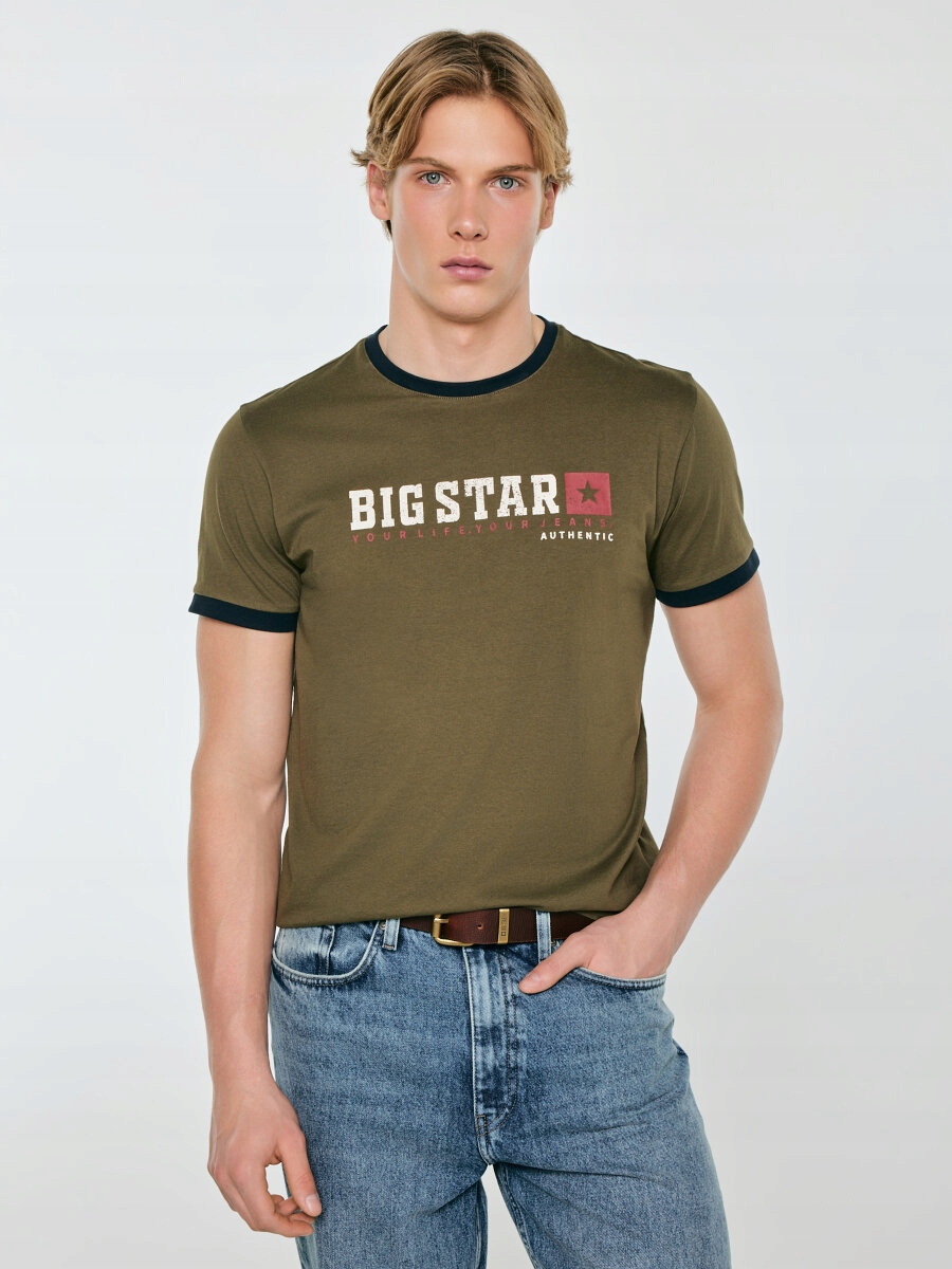 Big Star Tričko z řady Authentic khaki Summet 303 XXL