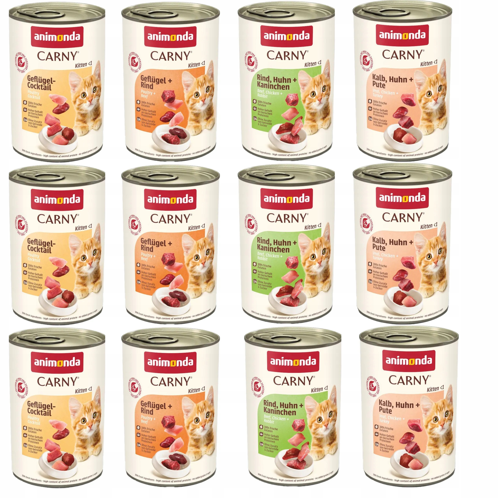 Animonda Carny Kitten Mix smaków 12x 400g z Niemiec