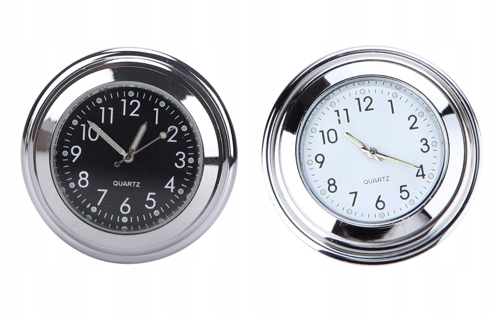 ZEGAR ZEGAREK CHROM NA KIEROWNICĘ 22-25mm MOTOCYKL MOTOR QUAD SKUTER ROWER