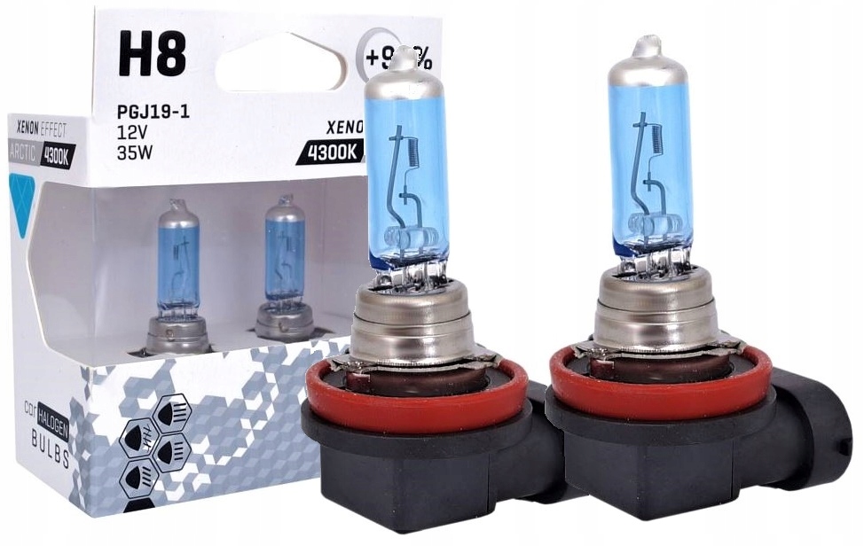 *2 Sztuki* Żarówka H8 12V 35W PGJ19-1 U E4 +90% Vision arctic white