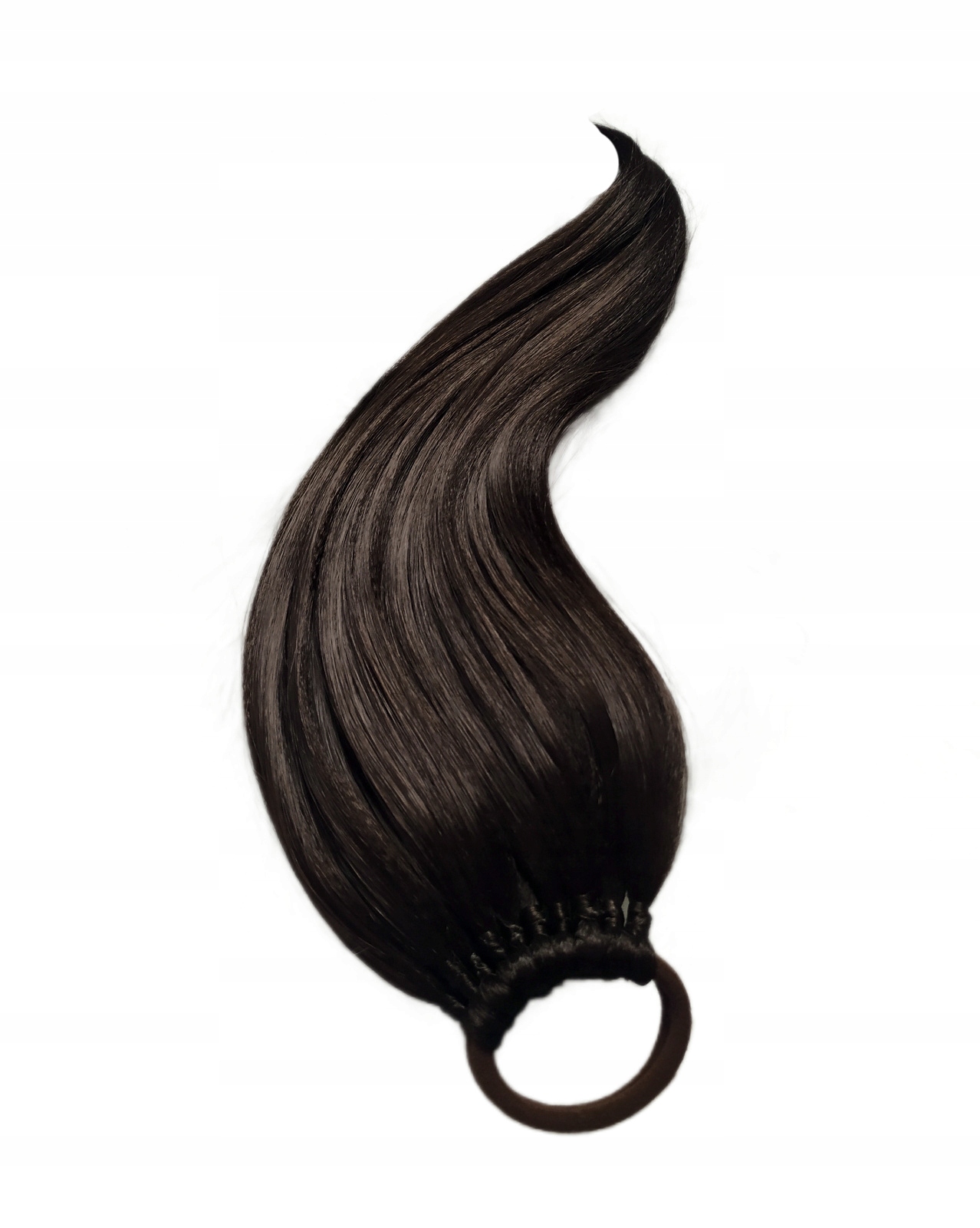 Kucyk Doczepiany Na Gumce, Treska, brązowa, Naturalna Brunetka, 50cm