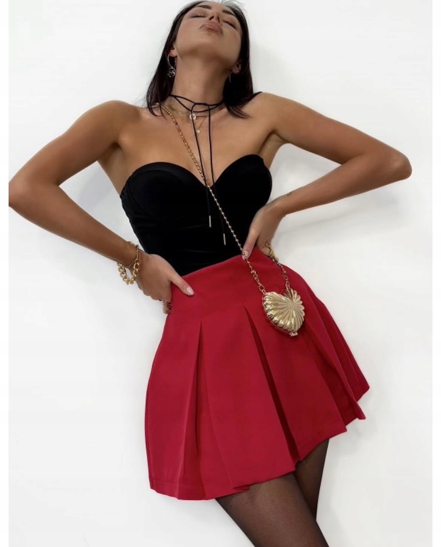 Sukně – kraťasy La Milla plisované, červená, premium