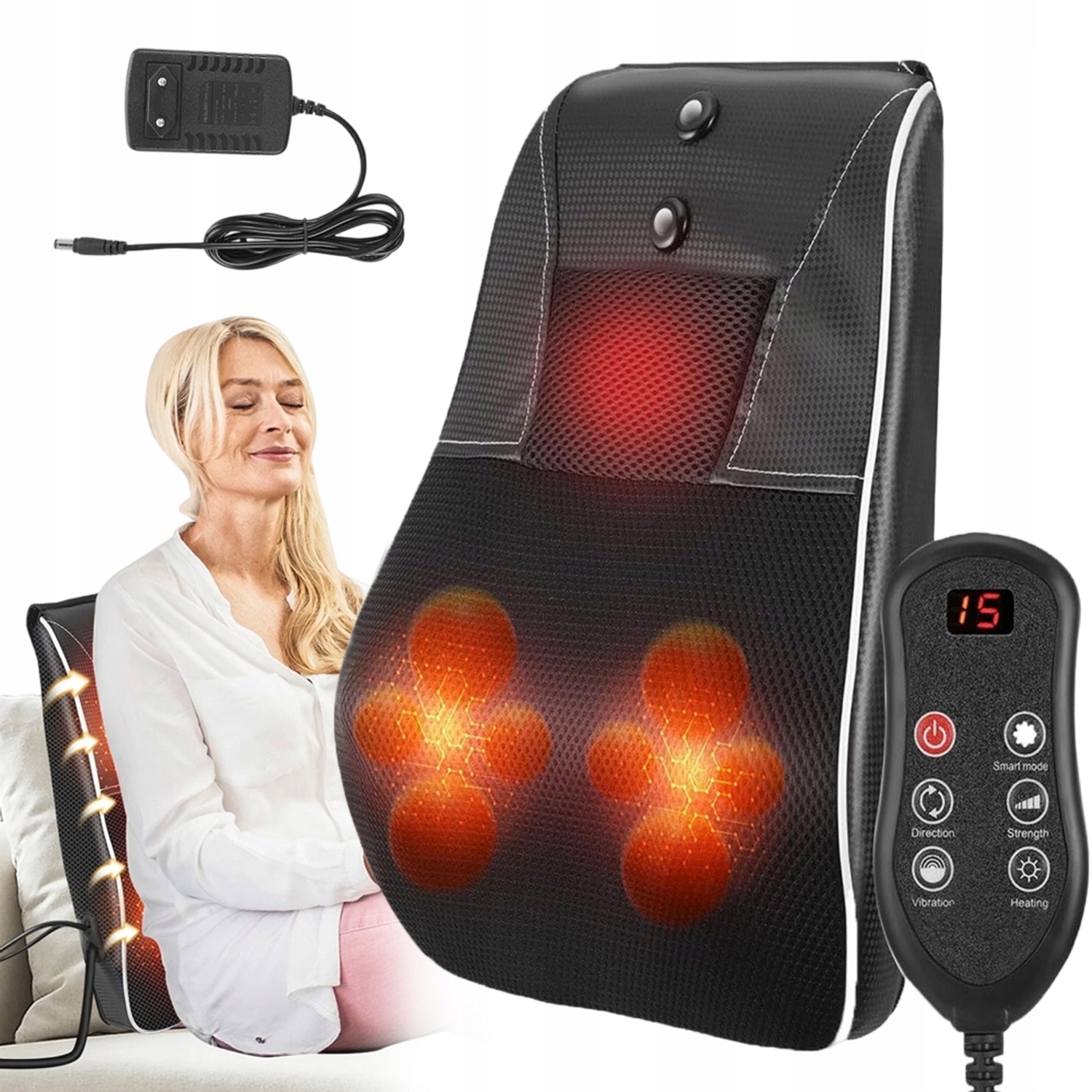 Masażer Karku Z Ogrzewaniem, Shiatsu Masażer Pleców, Urządzenie Do Masażu