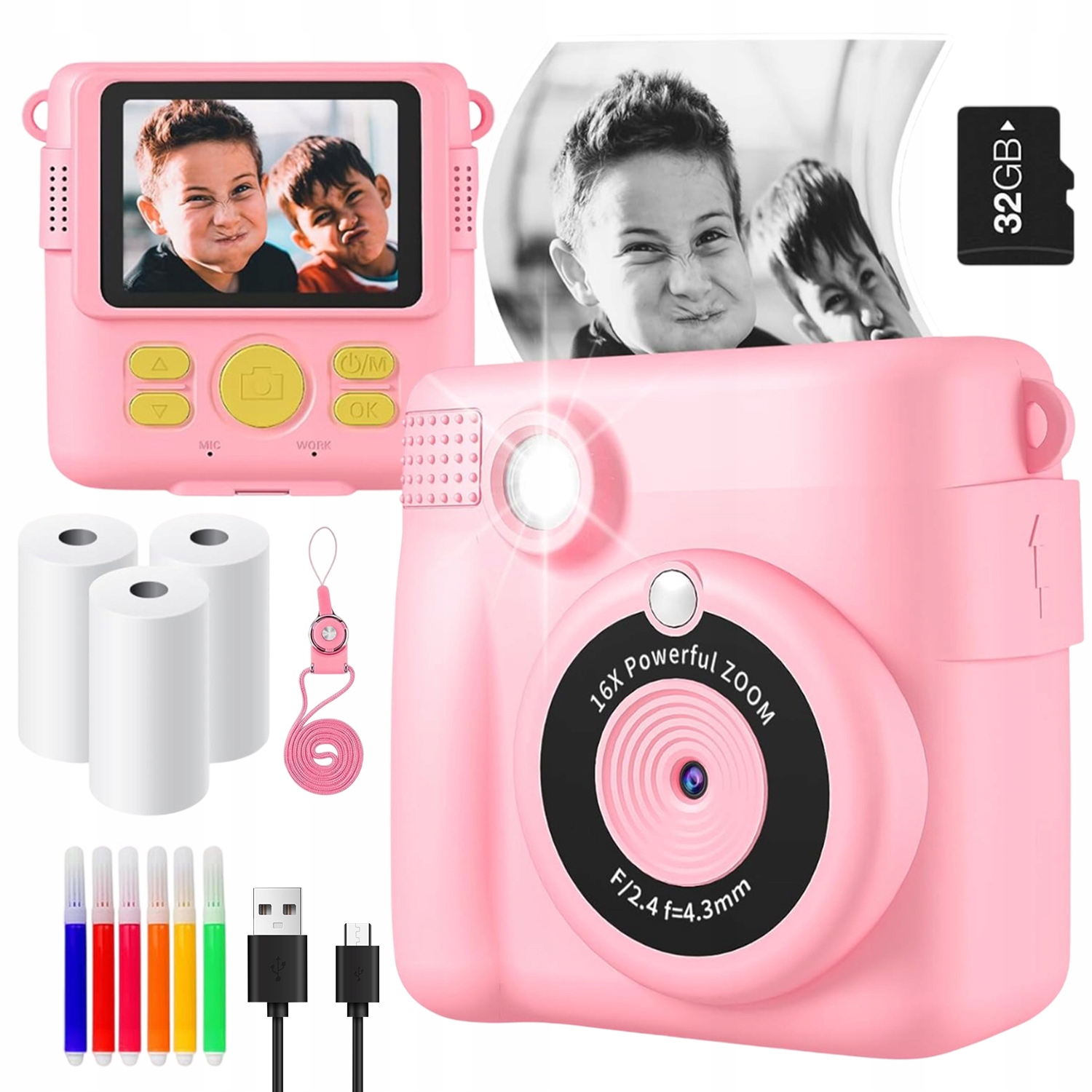 Digitální Fotoaparát, Okamžitý Tisk, Mini Tiskárna, Kamera Pro Děti