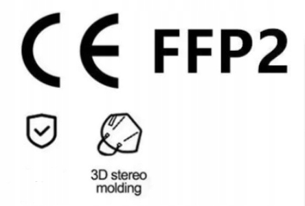 50x MASKA MASECZKA KN95 FFP2 CERTYFIKAT FILTR 95% Typ półmaska
