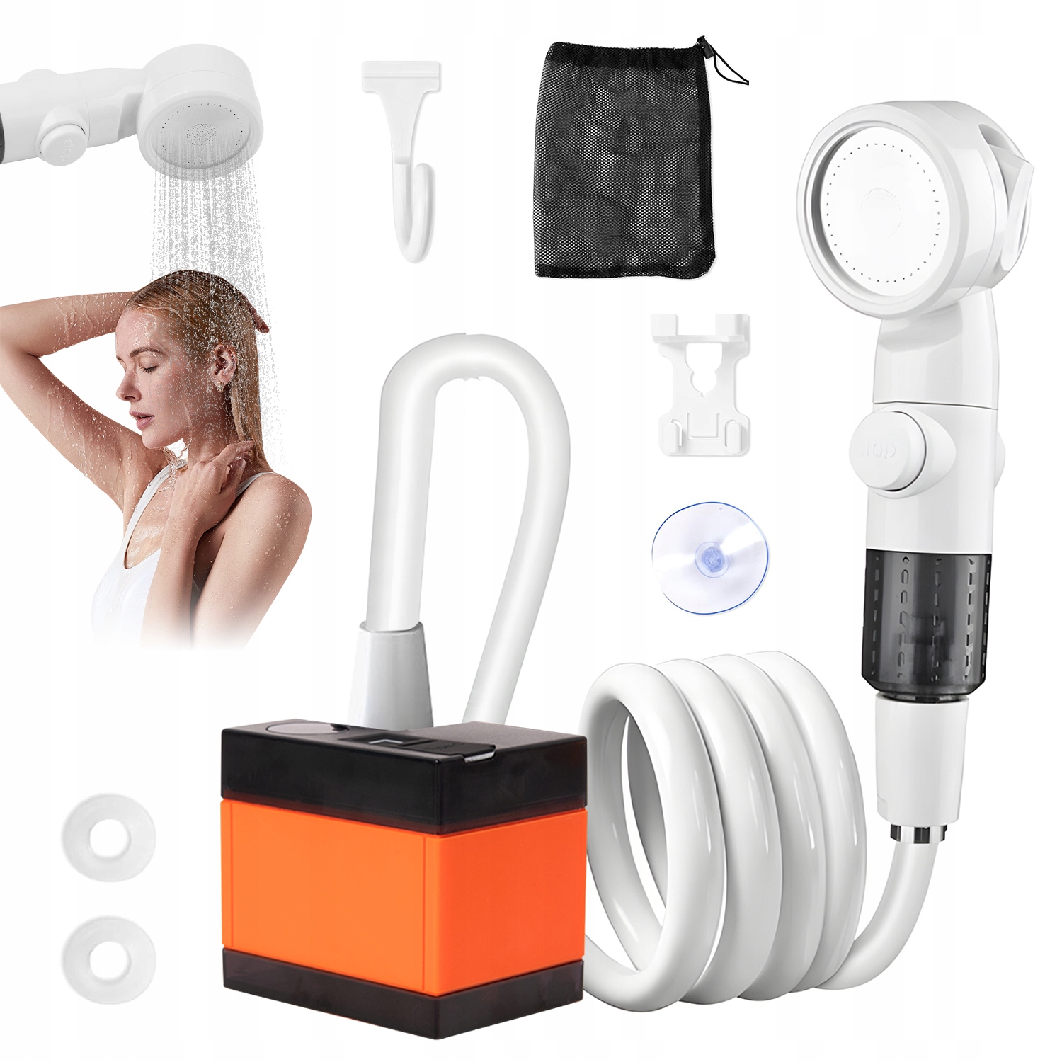 Akumulátorová Turistická Sprcha S Hadicí 2 M Pro Čištění