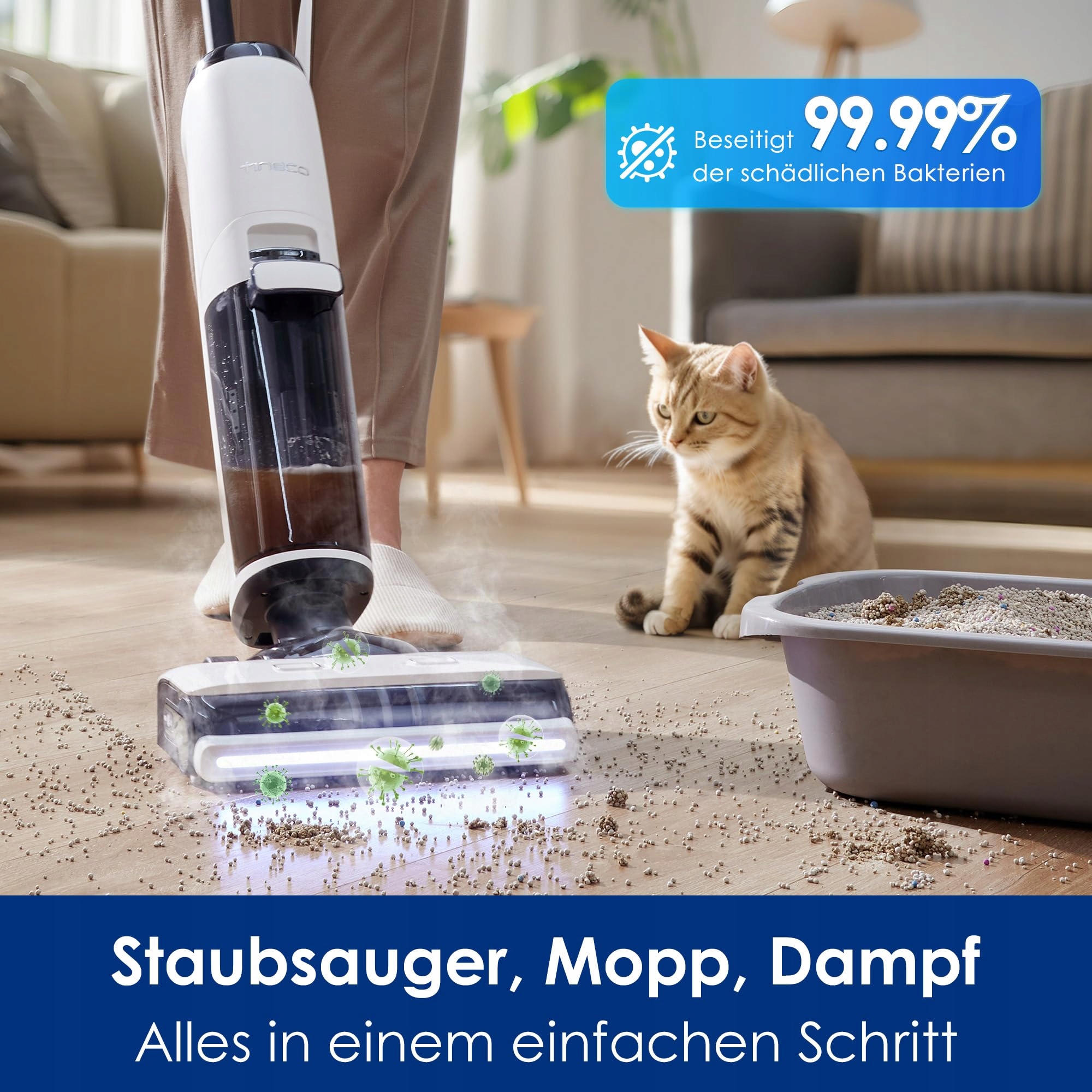 TINECO Floor ONE S7 Bezprzewodowy Samoczyszczący Mop Parowy — miniatura 2