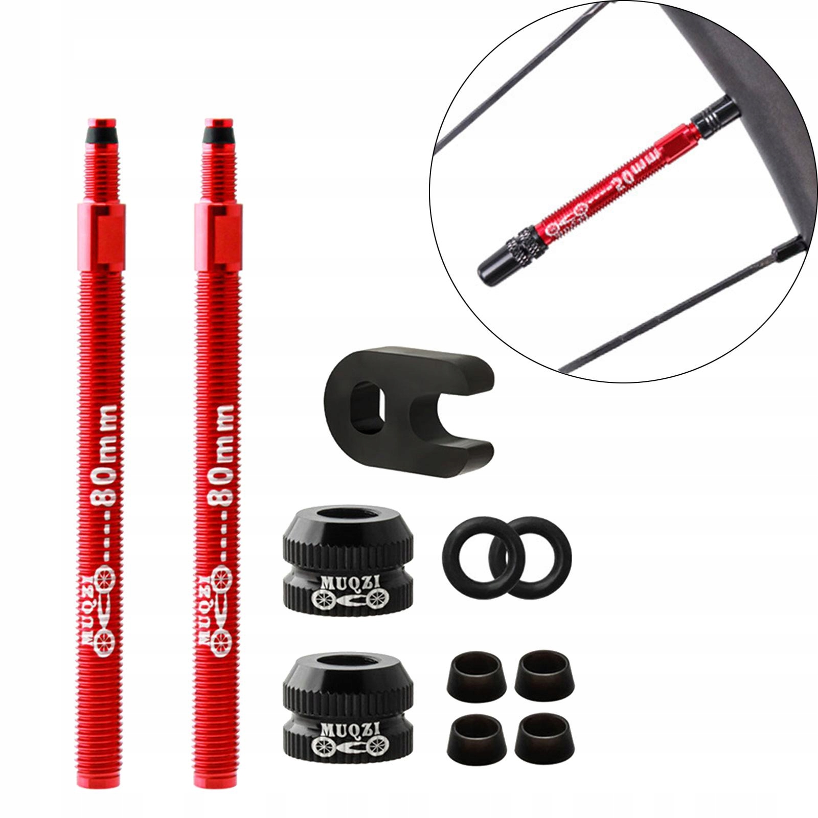 Trzpień zaworu bezdętkowego roweru, 2 szt. 80 mm c Marka bez marki