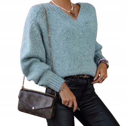 Cocomore Svetr 2 x Výstřih V Silnější Zelený Mátový Nový