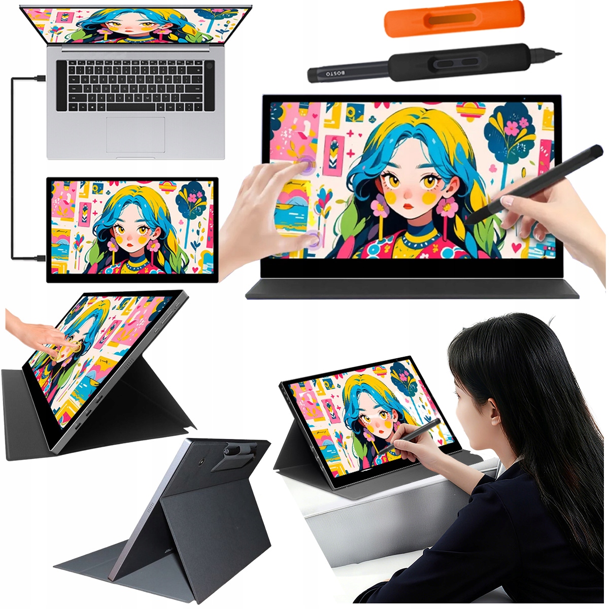 Bosto P160T Profesjonalny Tablet graficzny 1920x1080 15,6" Dotykowy 16384