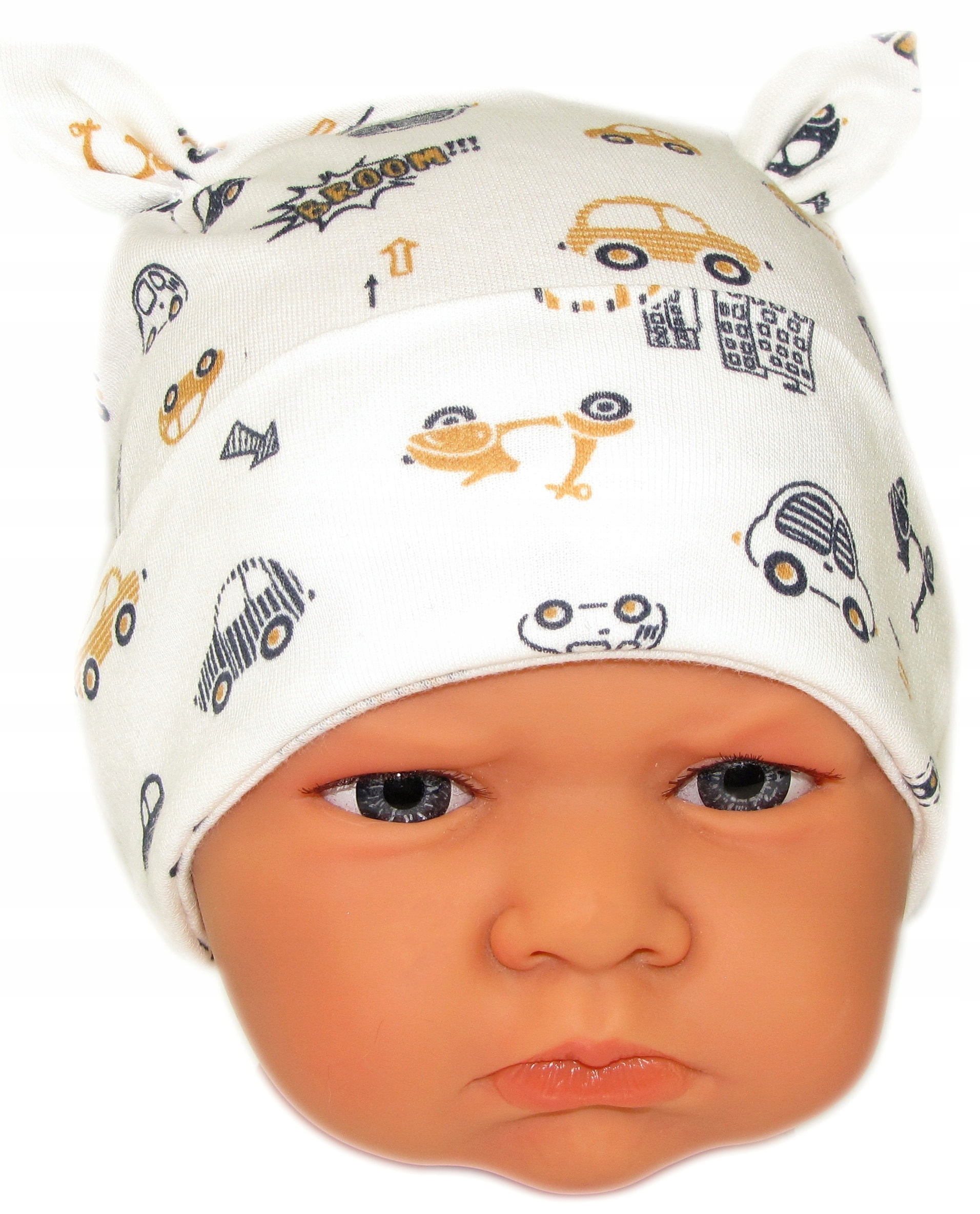 

Czapka Niemowlęca Niewiązana r.38-40cm Autka /19/