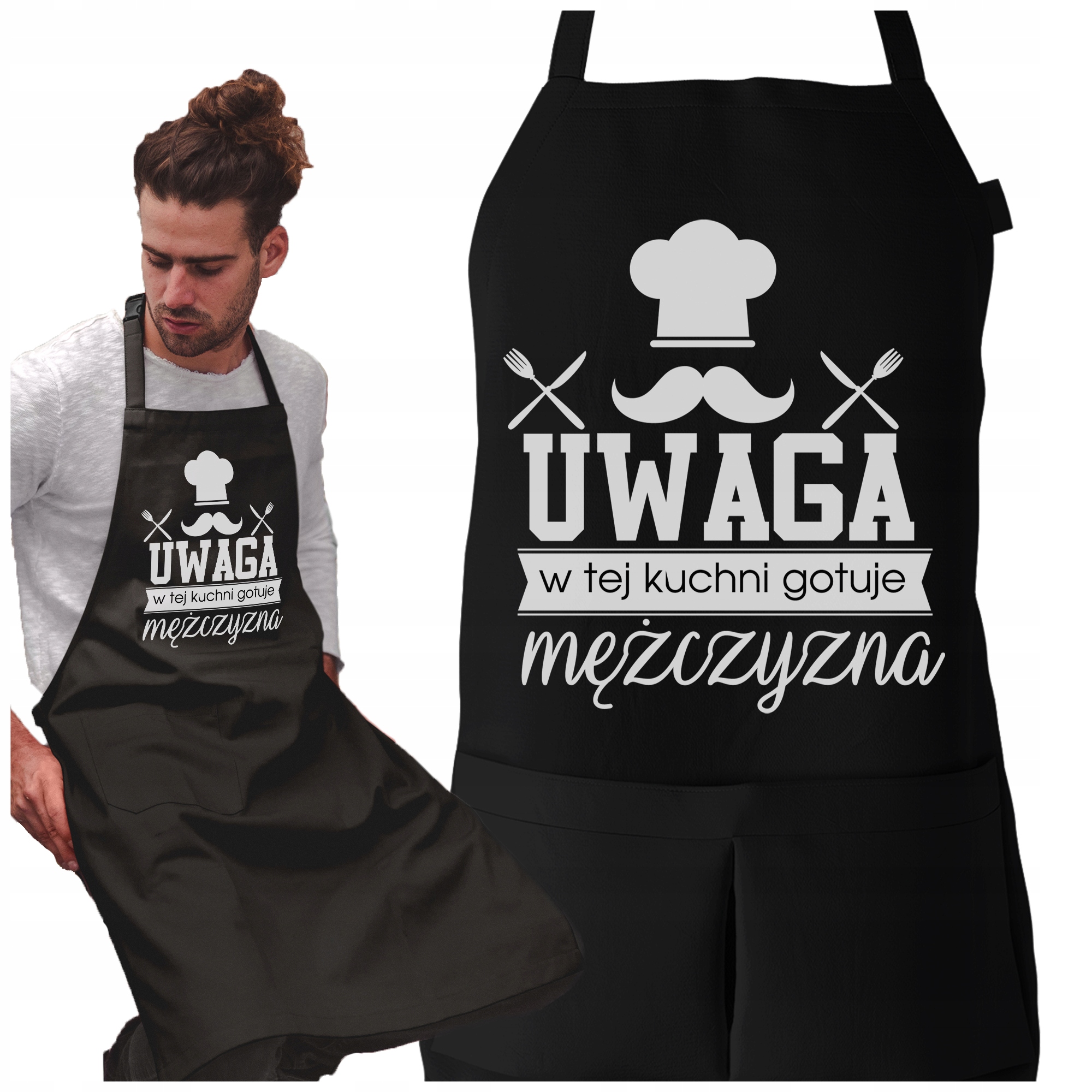 

Fartuch Uwaga W Tej Kuchni Gotuje Mężczyzna