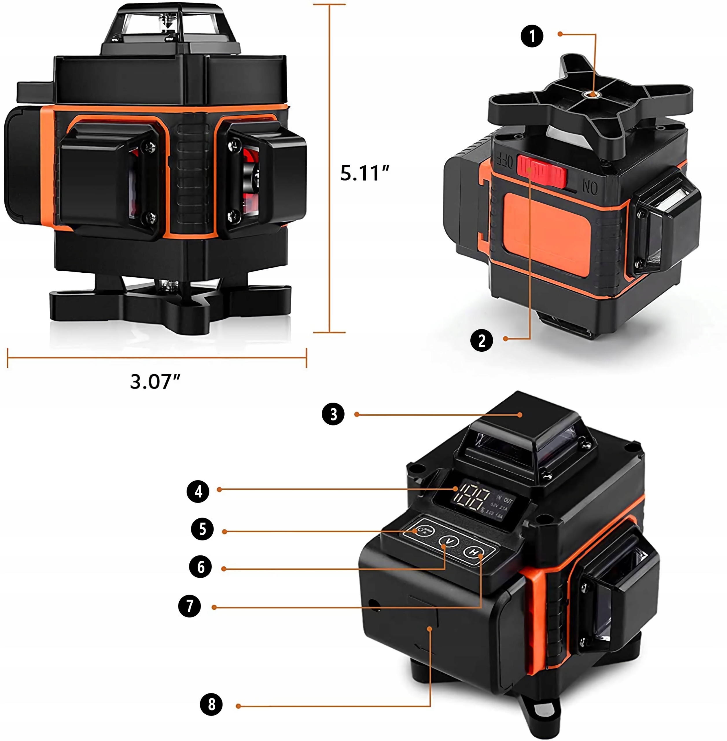 POZIOMICA LASEROWAR 16LINII 4D 360°+ 2*AKU. Kod producenta HILDA16