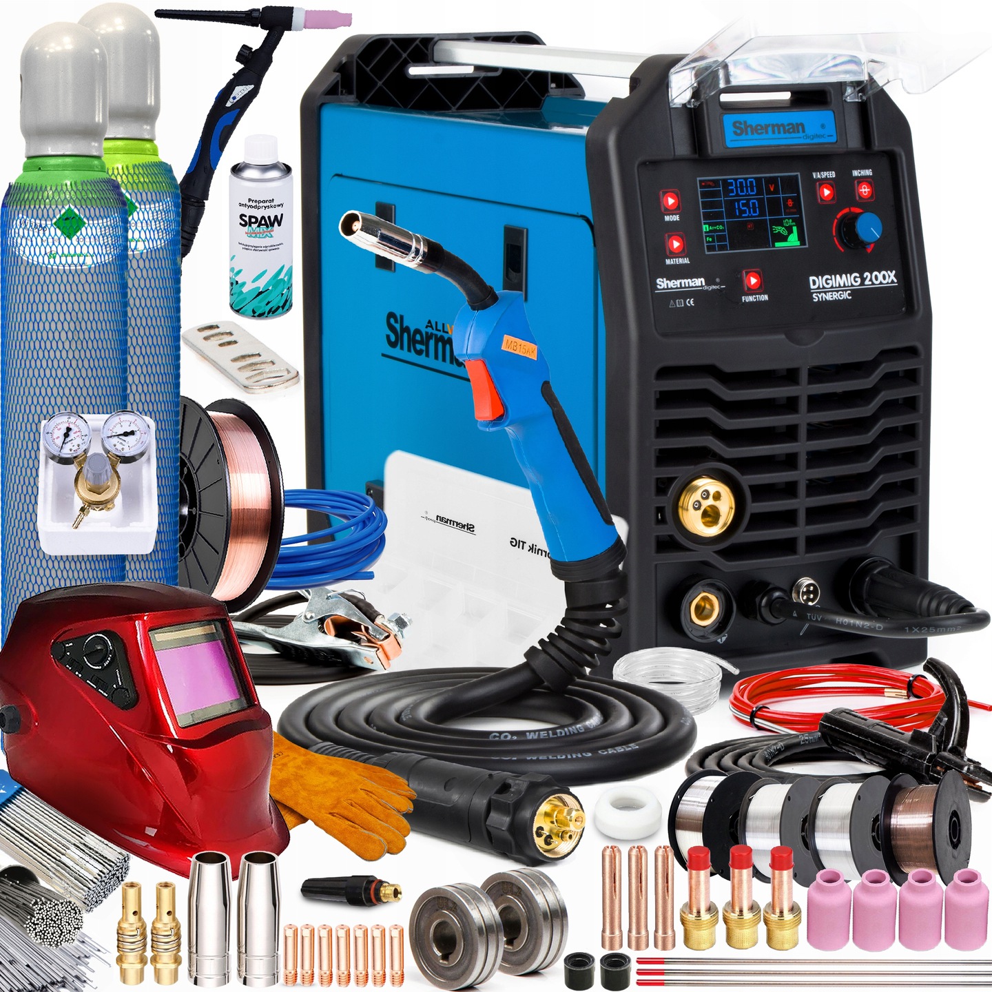 Poloautomatický Svařovací Stroj Sherman Digimig 200X Synergic Mig Mag Mma Tig 200A